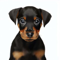 Obraz premium Baby Doberman's Precious Moments, Generative AI