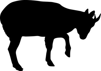 Silhouette goat animal farm on a white background