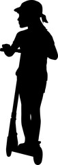 Naklejka premium Silhouette Child walks and plays on a white background