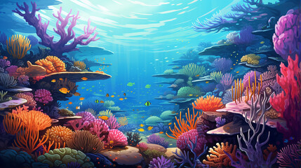 Obraz na płótnie Canvas Illustration of the Great Barrier Reef, Australia
