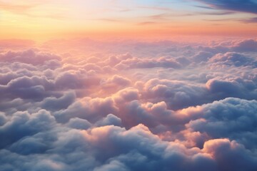 The breathtaking sky and clouds seen from a plane window - obrazy, fototapety, plakaty