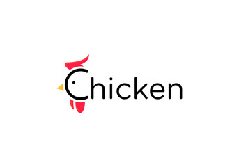 chicken, illustration, vector, logo, food, icon, design, anima