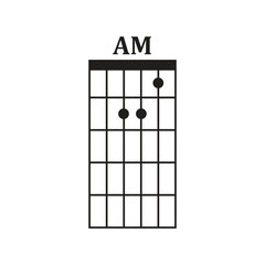 Basic Guitar Chord Chart Icon Vector Illustration Design