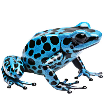 Blue Poison Dart frog, Dendrobates azureus isolated on transparent