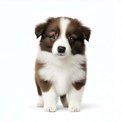 Border Collie Pup's Endearing Look, Generative AI