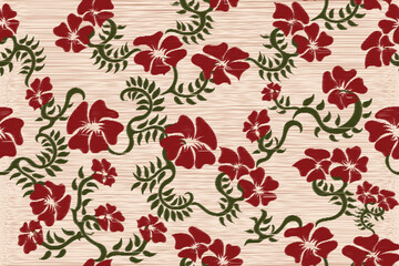 Beautiful seamless embroidered floral motif