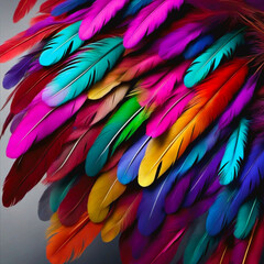 Obraz premium close up of feathers wallpaper colorful feathers