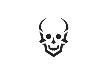 Skull Human Vector Deaths head. Mortality symbols. Hellspawn. Satanic imagery. Horror icon. Occult. Demon. Dia de los Muertos. Rock and roll. Logo. Icon. Pictogram. Sugar skull. Tattoo