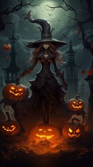 halloween background, generative ai