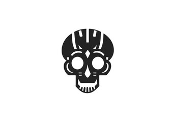 Skull Human Vector Deaths head. Mortality symbols. Hellspawn. Satanic imagery. Horror icon. Occult. Demon. Dia de los Muertos. Rock and roll. Logo. Icon. Pictogram. Sugar skull. Tattoo