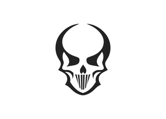 Skull Human Vector Deaths head. Mortality symbols. Hellspawn. Satanic imagery. Horror icon. Occult. Demon. Dia de los Muertos. Rock and roll. Logo. Icon. Pictogram. Sugar skull. Tattoo