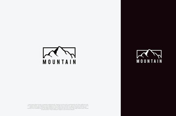 Creative mountain peak summit modern style logo. Outdoor hiking adventure icon set design template
