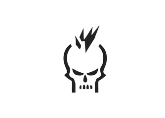 Skull Human Vector Deaths head. Mortality symbols. Hellspawn. Satanic imagery. Horror icon. Occult. Demon. Dia de los Muertos. Rock and roll. Logo. Icon. Pictogram. Sugar skull. Tattoo