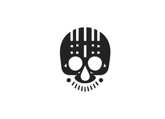 Skull Human Vector Deaths head. Mortality symbols. Hellspawn. Satanic imagery. Horror icon. Occult. Demon. Dia de los Muertos. Rock and roll. Logo. Icon. Pictogram. Sugar skull. Tattoo