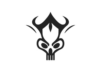 Skull Human Vector Deaths head. Mortality symbols. Hellspawn. Satanic imagery. Horror icon. Occult. Demon. Dia de los Muertos. Rock and roll. Logo. Icon. Pictogram. Sugar skull. Tattoo