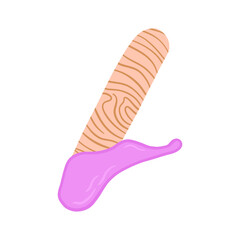 Purple Liquid Sugar Wax Smear With Spatula