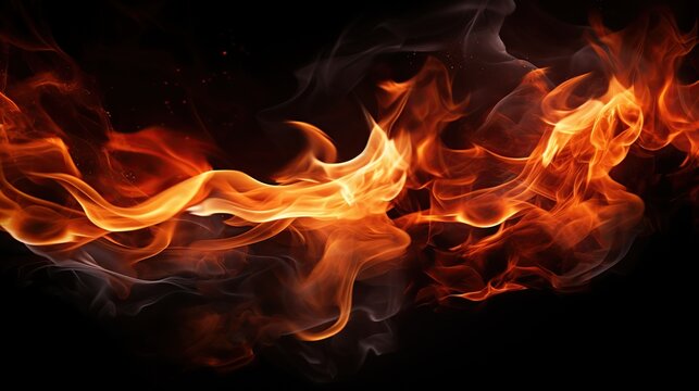 Abstract fire flame background. AI generated image
