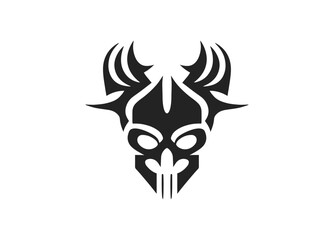 Skull Human Vector Deaths head. Mortality symbols. Hellspawn. Satanic imagery. Horror icon. Occult. Demon. Dia de los Muertos. Rock and roll. Logo. Icon. Pictogram. Sugar skull. Tattoo