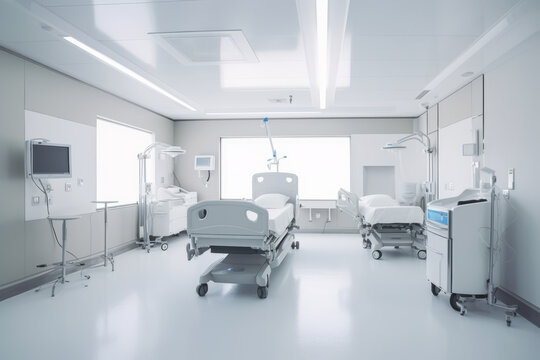 Interior of empty modern luxury hospital room