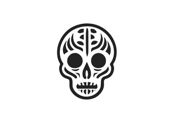 Skull Human Vector Deaths head. Mortality symbols. Hellspawn. Satanic imagery. Horror icon. Occult. Demon. Dia de los Muertos. Rock and roll. Logo. Icon. Pictogram. Sugar skull. Tattoo