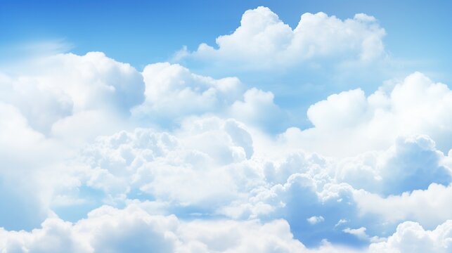Abstract sky blue clouds background. AI generated image