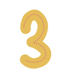 Fototapeta premium Cute yellow numbering icon