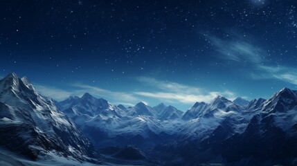a mountain range beneath a canopy of stars on a clear night. 