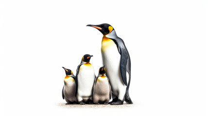 Fototapeta premium King penguins. isolated on white background generative ai