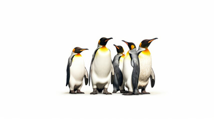 Fototapeta premium King penguins. isolated on white background generative ai