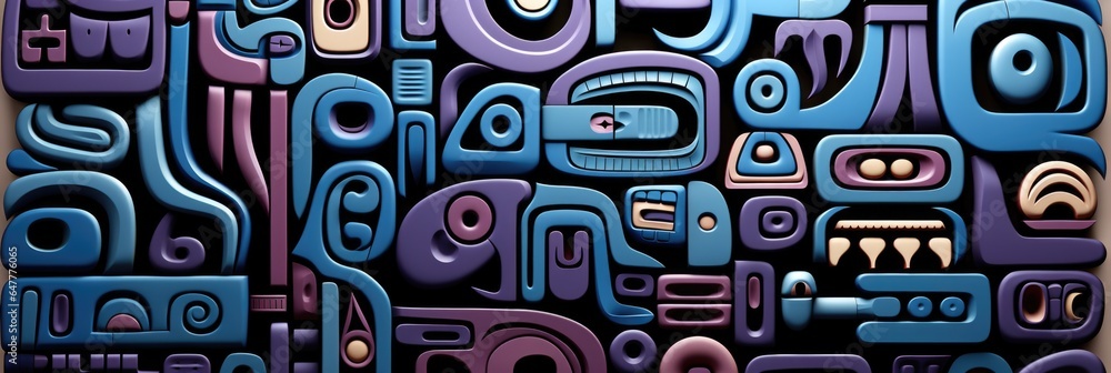 Poster a colorful abstract pattern with many different shapes, ai