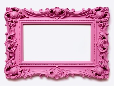 Pink picture frame, generative AI 