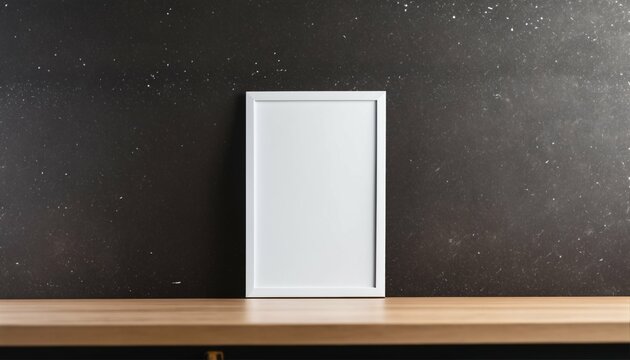 Cafe countertop with blank white empty menu sign poster mockup display paper for marketing, design, and advertising