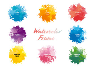 おしゃれかわいい水彩フレーム背景素材