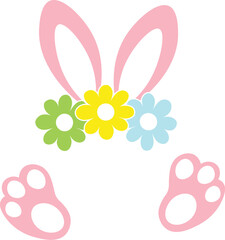 easter bunny with flowers