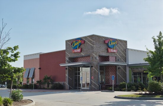 Chuy's fine Tex Mex storefront exterior in Houston, TX. Mexican restaurant chain founded in 1982.