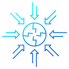 negative impact line icon