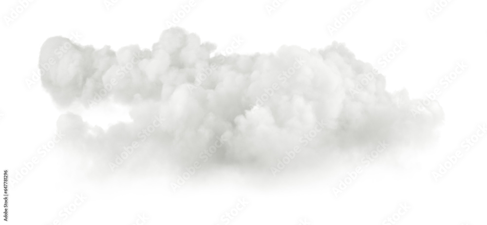Aufkleber cutout freedom white clouds horizontal shapes on transparent backgrounds 3d rendering png