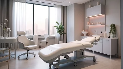 Foto op Canvas Dermatology and beauty clinic treatment Interior decoration for VIP customers by expert dermatologists. Beauty salon, spa, massage with equipment to to help relax, physiotherapy, relaxing massage. © pinkrabbit