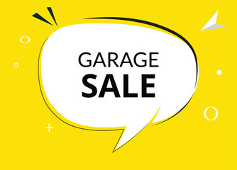 Fototapeta na wymiar Garage sale speech bubble text. Hi There on bright color for Sticker, Banner and Poster. vector illustration.