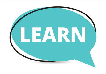 Learn speech bubble text. Hi There on bright color for Sticker, Banner and Poster. vector illustration.