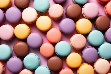 Fototapeta na wymiar Colorful French macaron sweets.