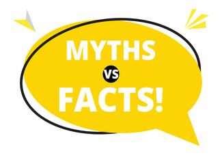 Myths vs facts speech bubble text. Hi There on bright color for Sticker, Banner and Poster. vector illustration.