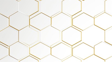 Abstract gold lines hexagons background pattern. AI generated image