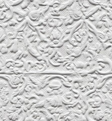 Patterns on the ceiling gypsum sheets of white flowers, plaster background - floral pattern, seamless pattern. SEAMLESS PATTERN. SEAMLESS WALLPAPER. 