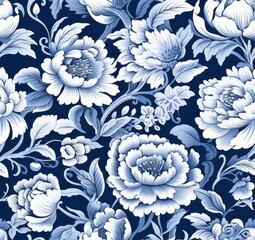 Two-color floral pattern. Design for wallpaper, wrapping paper, background, fabric. Seamless pattern with decorative climbing flowers. SEAMLESS WALLPAPER. 