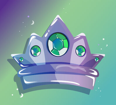 King crown silver and green cristall