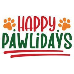  Happy Pawlidays, Christmas SVG Design, Christmas Design Template, Christmas SVG Design Bundle