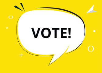 Vote speech bubble text. Hi There on bright color for Sticker, Banner and Poster. vector illustration.