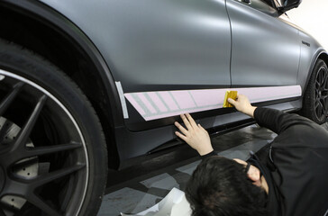 Decal sticker installation working