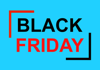 Event poster, black friday, blue background and text in the center